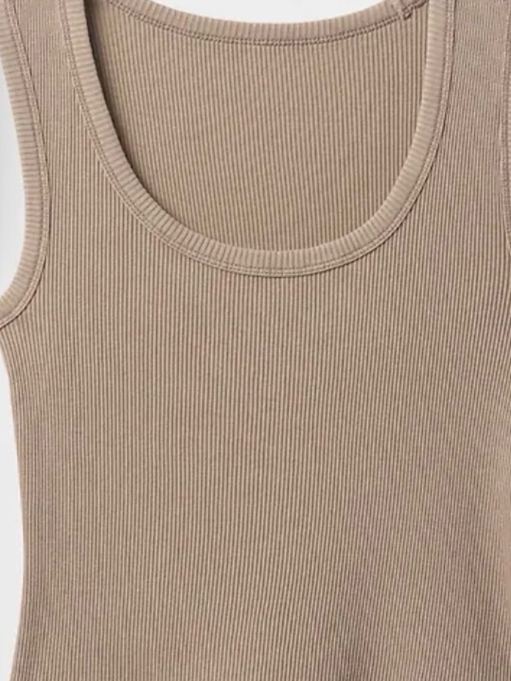 GAP Ribbed Scoop Tank - Taupe Beige